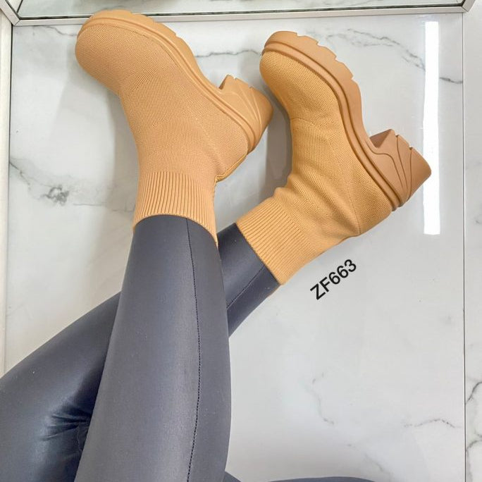 Botin café suela 5cm BOT04C C-1